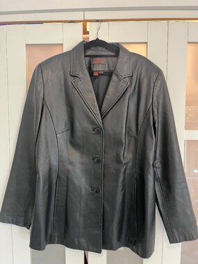 Danier Black Lambskin Leather Blazer Jacket Sz M